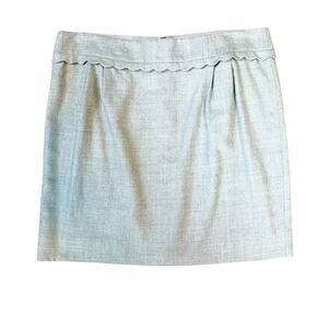 J.Crew Gray Scallop Waist Wool Mini Skirt Size 12